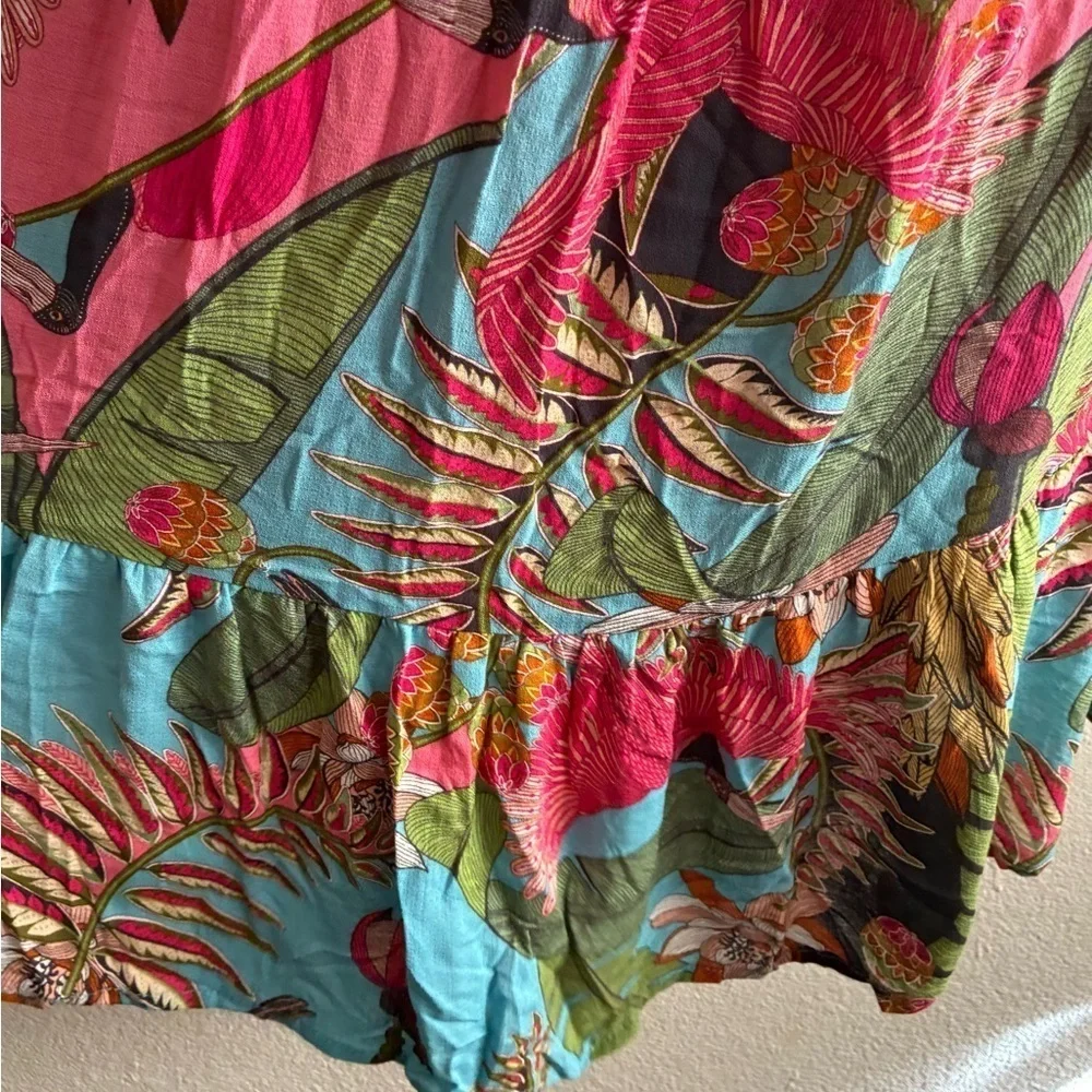 Rachel Roy Multi Print Swim Beach Cover Up Multi Color Overhead Dress M